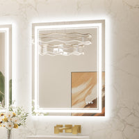 LED Mirror Front & Backlit Dual Light Strips High Brightness with Separate Controls, Anti-Fog