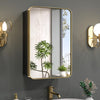 TETOTE Square Rounded Corners Metal Frame Mirror Cabinet