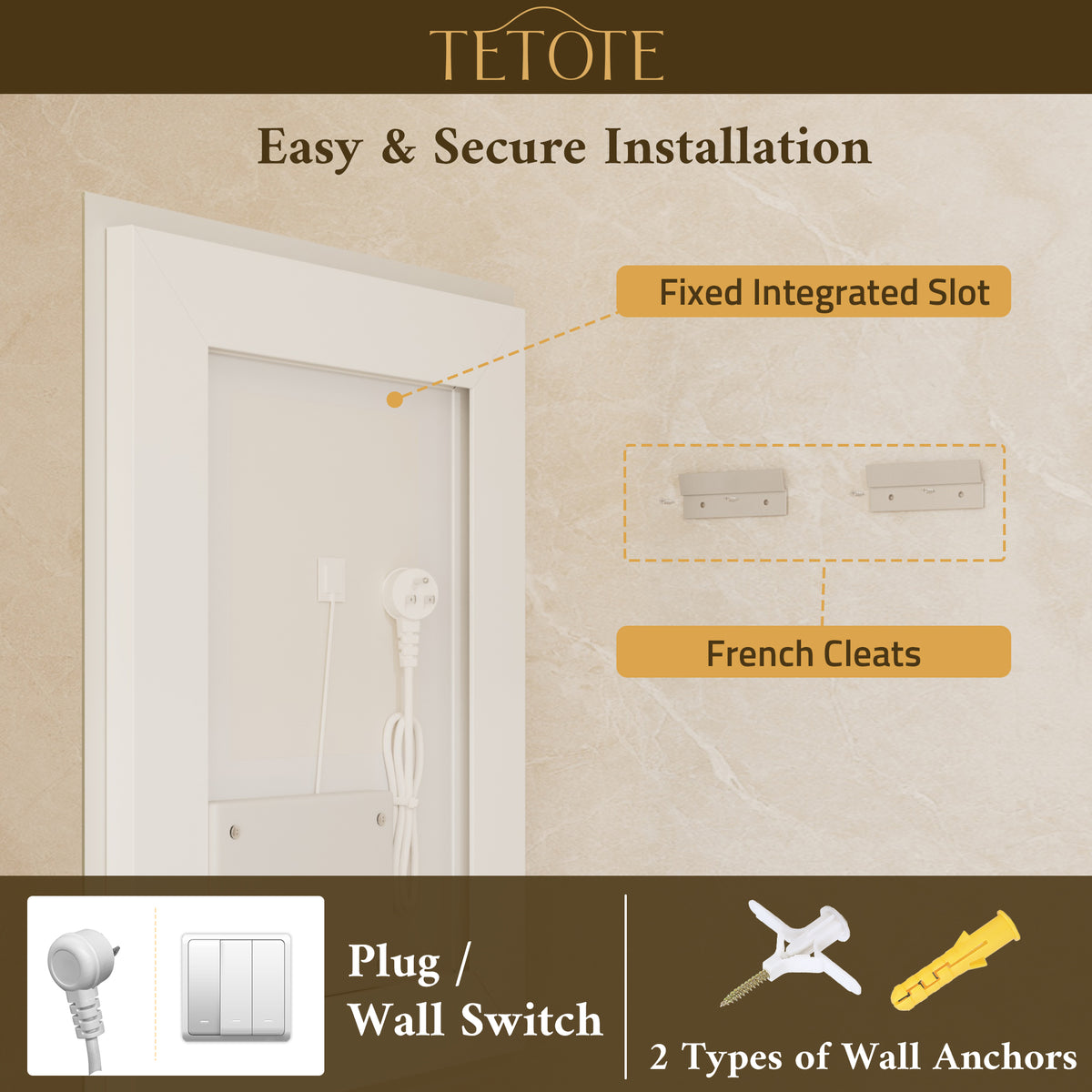 Beveled LED Bathroom Mirror Frontlit and Backlit