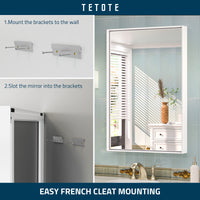 TETOTE Square Square Corner Bathroom Mirror