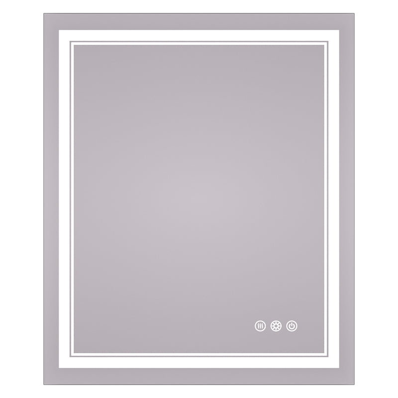LED Mirror Front & Backlit Dual Light Strips High Brightness with Separate Controls, Anti-Fog