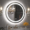 TETOTE Round 3-Color Frontlit & Backlit LED Bathroom Mirror