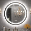 TETOTE Round 3-Color Frontlit & Backlit LED Bathroom Mirror