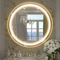 TETOTE Round 3-Color Frontlit LED Bathroom Mirror