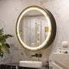 TETOTE Round 3-Color Metal Frame Frontlit LED Mirror Cabinet With Lights