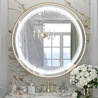 TETOTE Round 3-Color Frontlit LED Bathroom Mirror