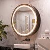 TETOTE Round 3-Color Metal Frame Frontlit LED Mirror Cabinet With Lights