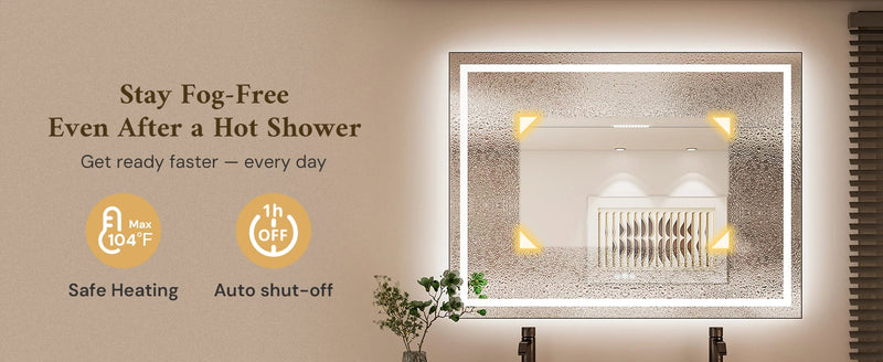 Fast defogger clears mirror steam