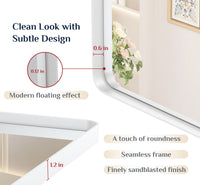 TETOTE Square Rounded Corners Bathroom Mirror Model 2