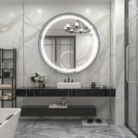 TETOTE Round 3-Color Frontlit LED Bathroom Mirror