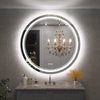 TETOTE Round 3-Color Frontlit & Backlit LED Bathroom Mirror