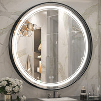 TETOTE Round 3-Color Frontlit LED Bathroom Mirror