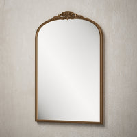 TETOTE Arched Mirror for Vanity Square Corner Bathroom Mirror