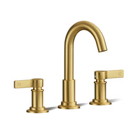 Widespread Bathroom Faucet 3-Hole, High Arc 2-Handle Vanity Sink Faucet with Metal Drain Assembly