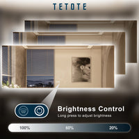 TETOTE Backlit LED Bathroom Mirror 3-Color Temped Glass