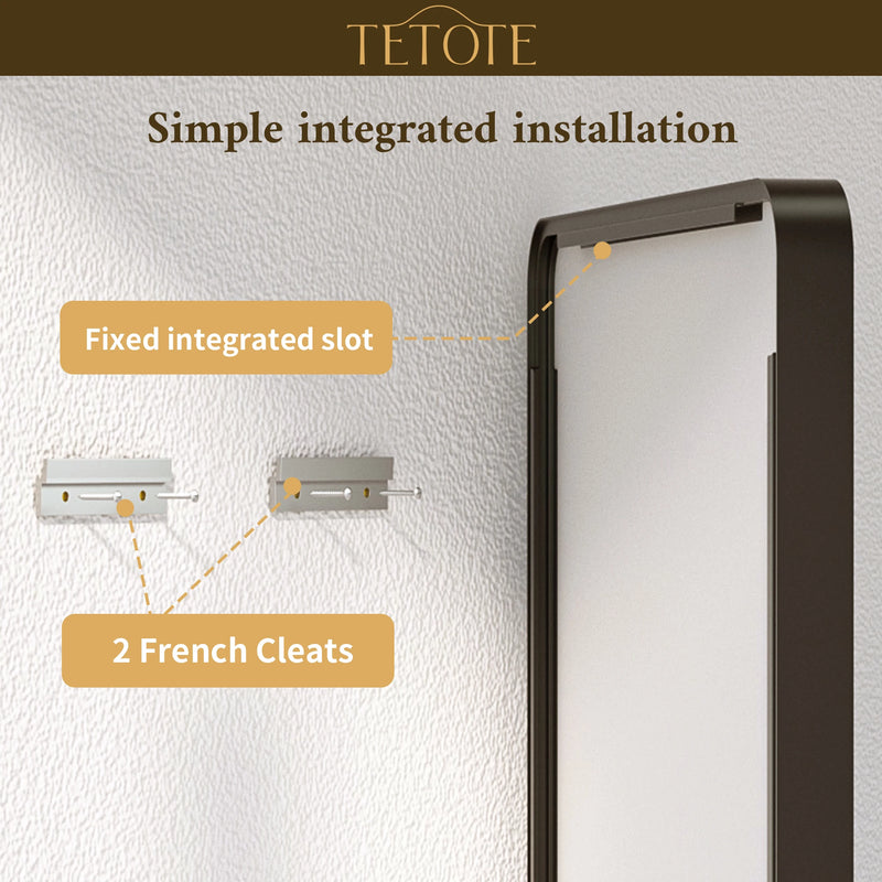 TETOTE Square Rounded Corners Metal FrameBathroom Mirror