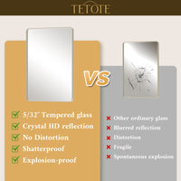 TETOTE Square Rounded Corners Metal FrameBathroom Mirror