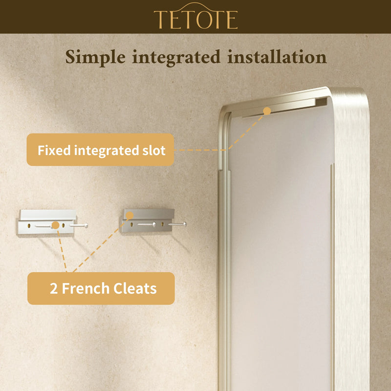 TETOTE Square Rounded Corners Metal FrameBathroom Mirror