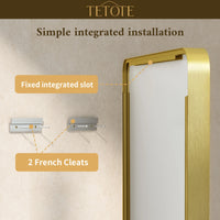 TETOTE Square Rounded Corners Metal FrameBathroom Mirror