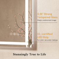 TETOTE  Frontlit & Backlit LED Mirror 3-Color Independent Control