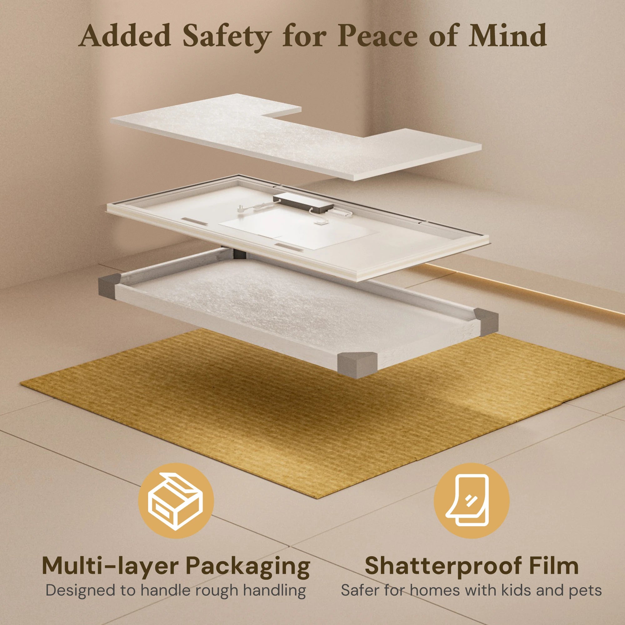 TETOTE  Frontlit & Backlit LED Mirror 3-Color Independent Control