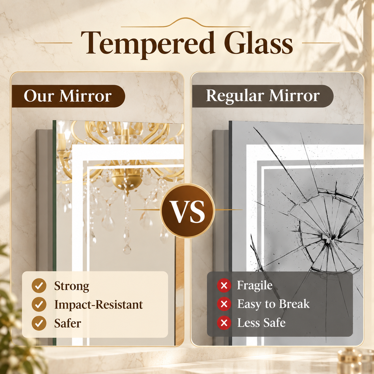 Frontlit & Backlit LED Bathroom Mirror