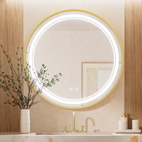 TETOTE Round 3-Color Frontlit LED Bathroom Mirror