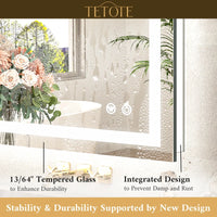 LED bathroom mirror featuring waterproof design for safe use in humid bathrooms.