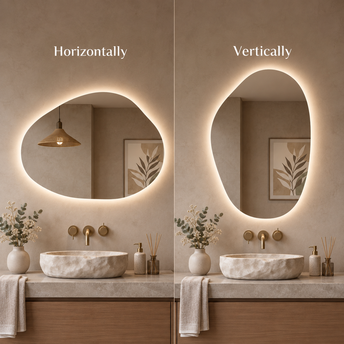 Irregular Backlit LED Bathroom Mirror