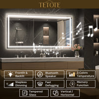 LED Bathroom Mirror with Bluetooth Speaker