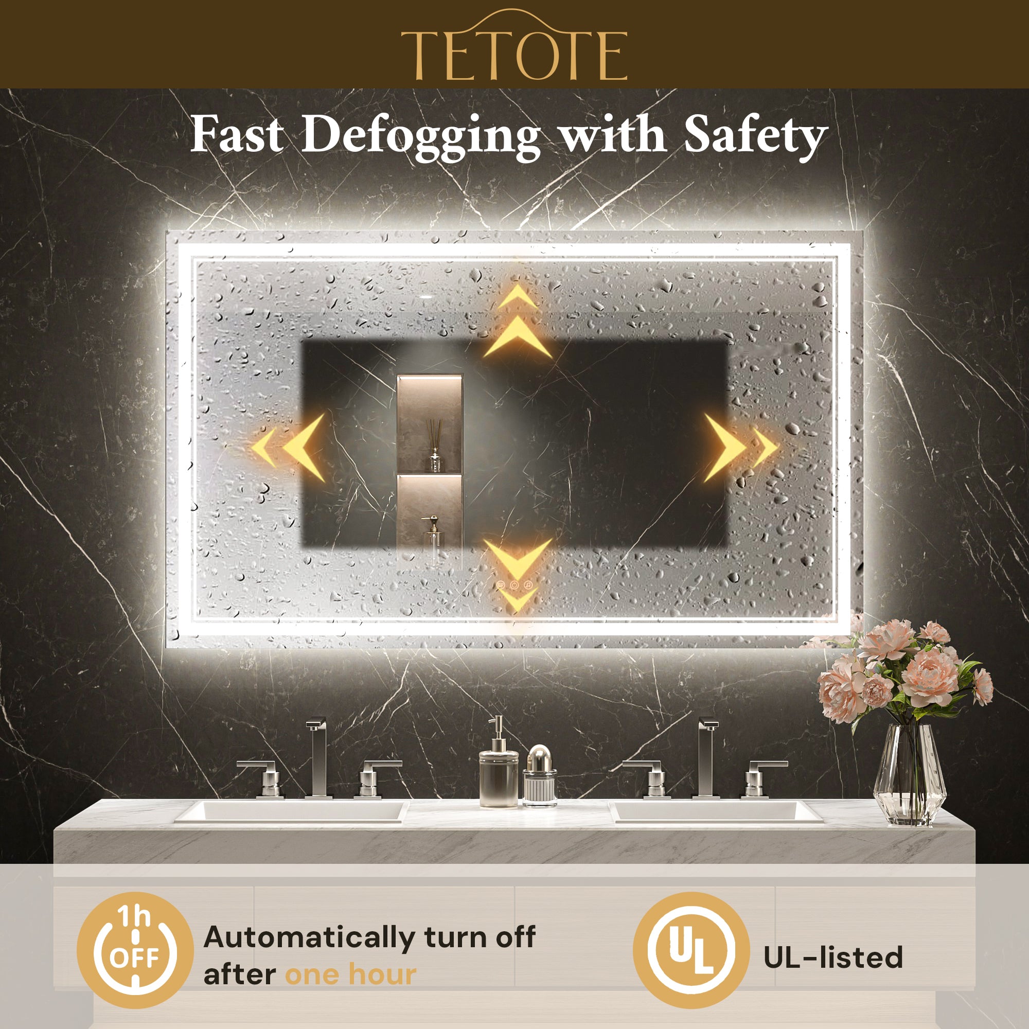 LED Bathroom Mirror with Bluetooth Speaker
