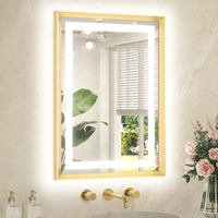 Metal Framed Front & Back LED Mirror, Anti-Fog & Dimmable Touch Controls