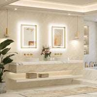 Framed Bathroom Mirror with Lights