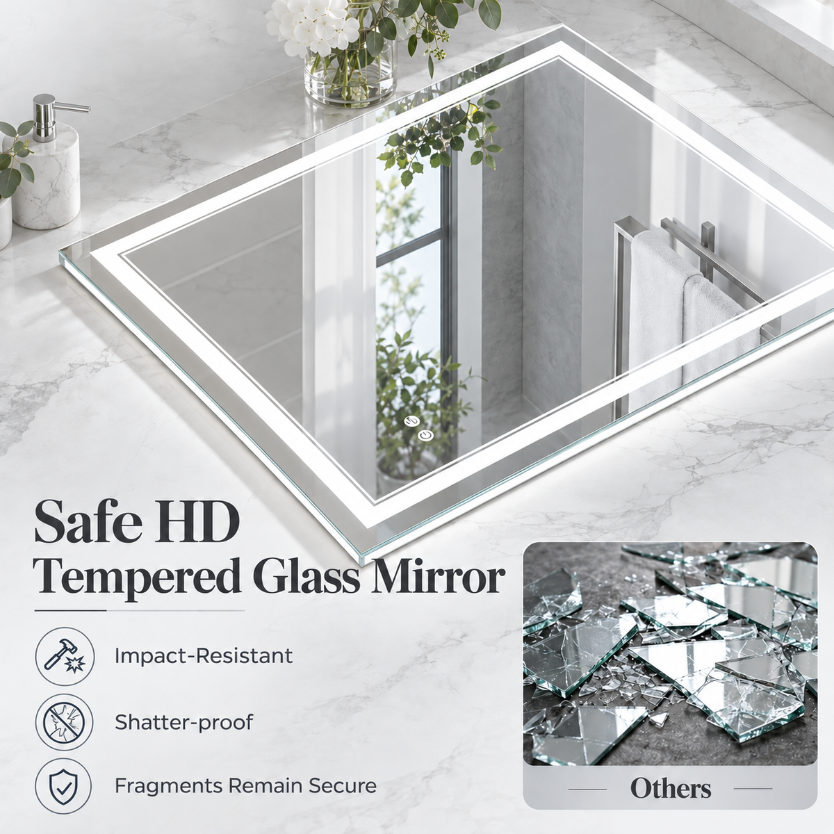 Front & Backlit LED Bathroom Mirror