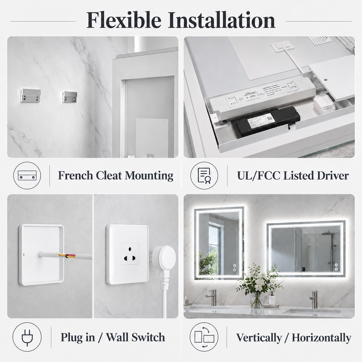 Front & Backlit LED Bathroom Mirror