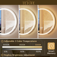 LED Bathroom Mirror w/ Bluetooth Clock