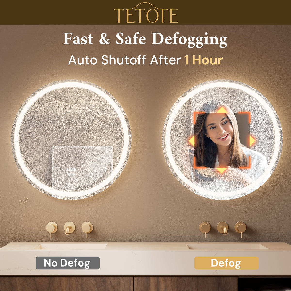 LED Bathroom Mirror w/ Bluetooth Clock