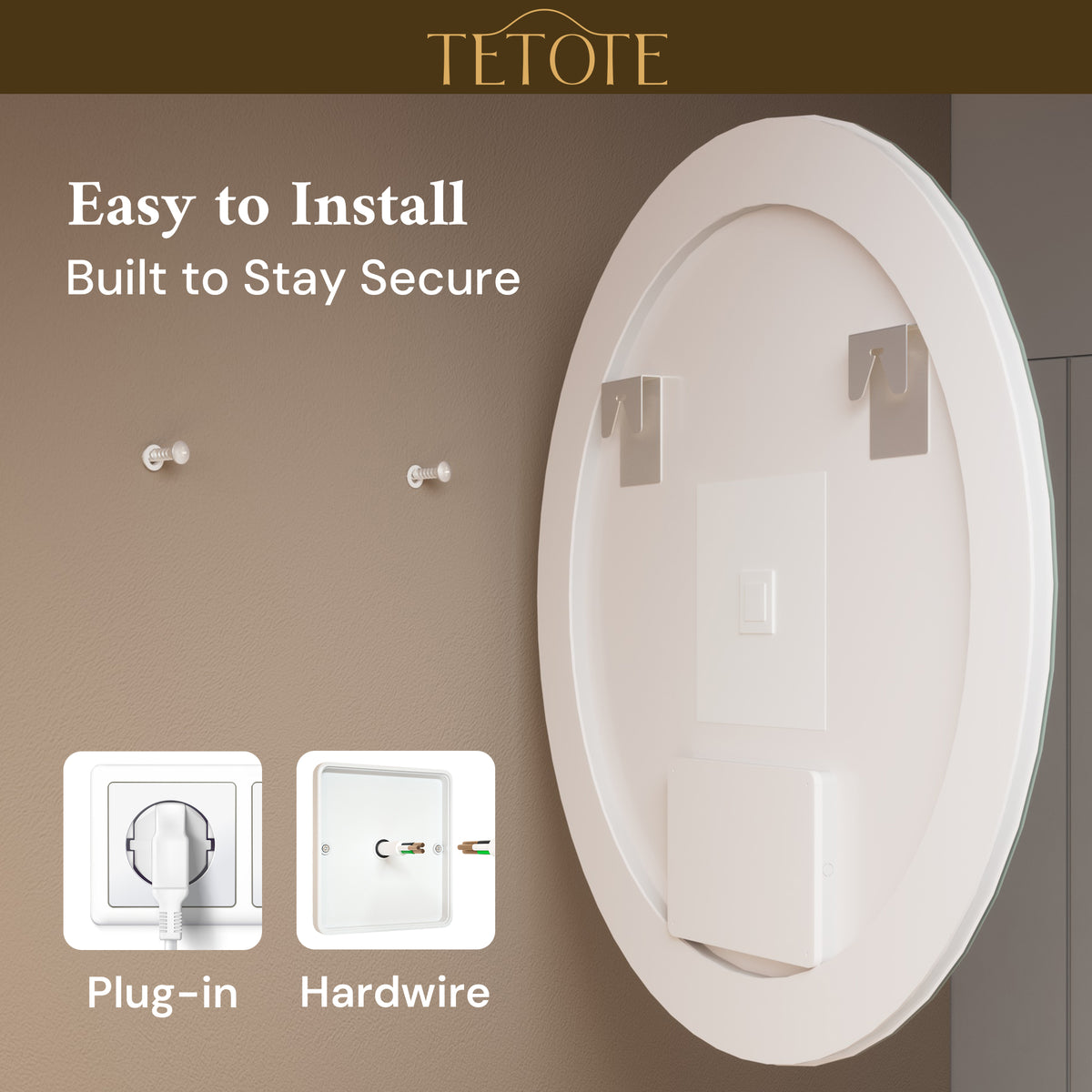 LED Bathroom Mirror w/ Bluetooth Clock