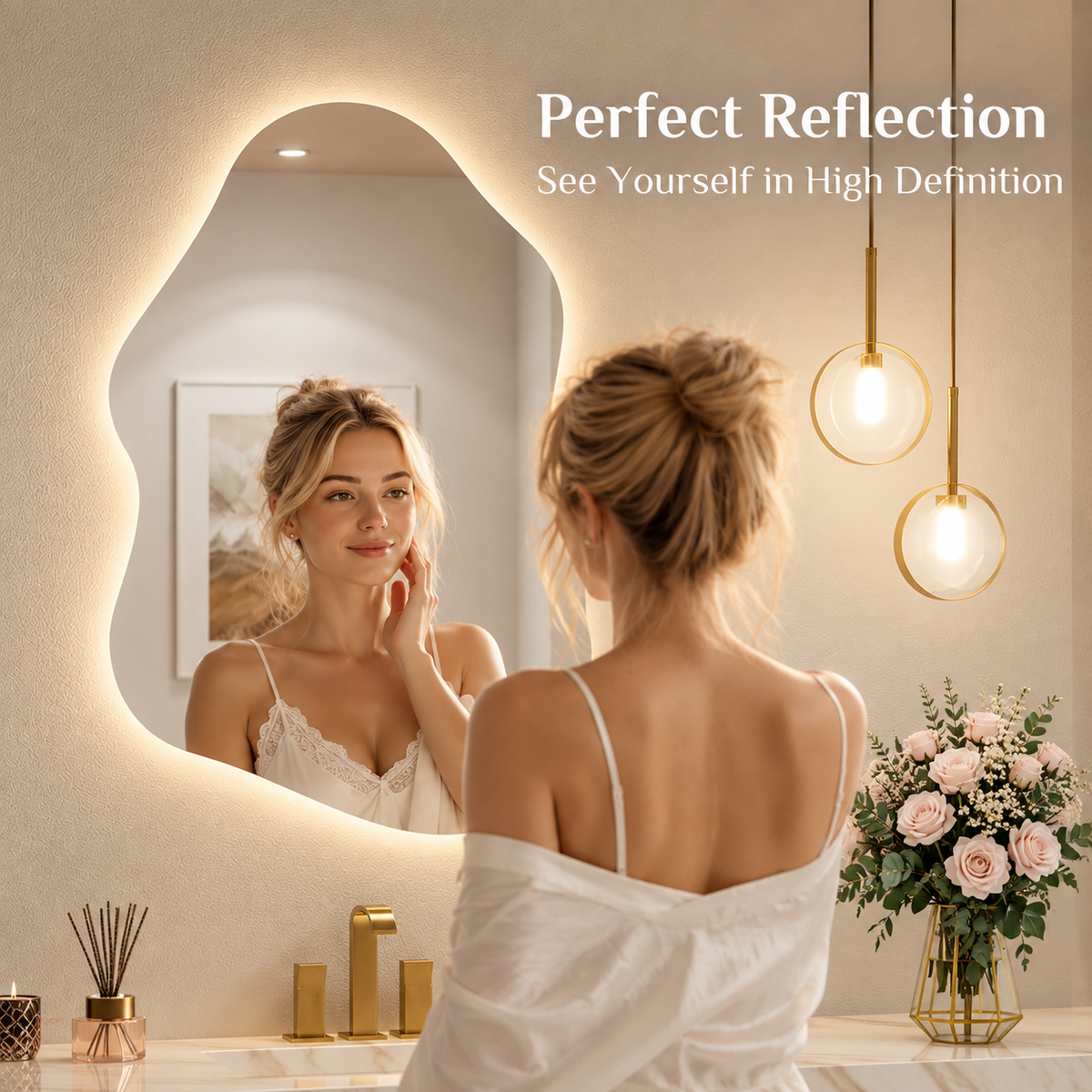 Irregular Cloud Backlit LED Bathroom Mirror