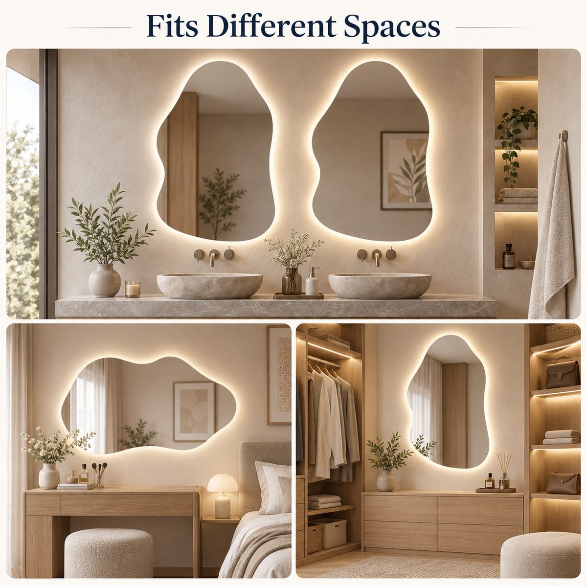 Irregular Cloud Backlit LED Bathroom Mirror