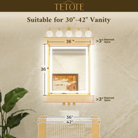 Metal Framed Front & Back LED Mirror, Anti-Fog & Dimmable Touch Controls