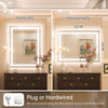 LED Mirror Front & Backlit Dual Light Strips High Brightness with Separate Controls, Anti-Fog