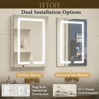 Dual-Lit LED Medicine Cabinet Recessed/Surface