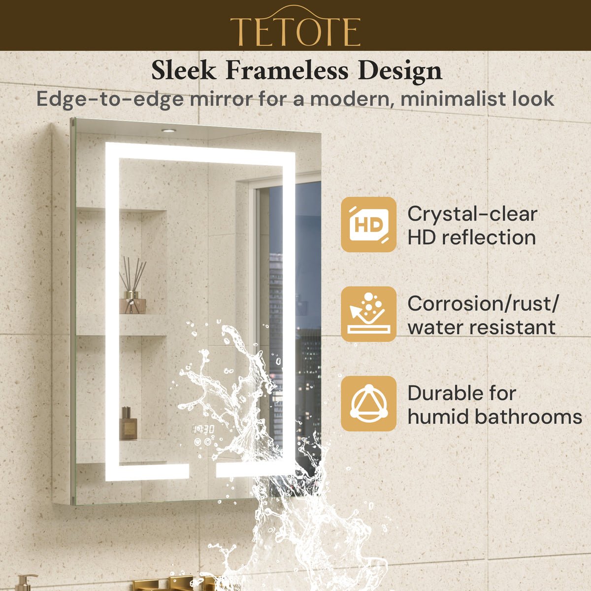 Dual-Lit LED Medicine Cabinet Recessed/Surface