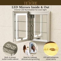 Dual-Lit LED Medicine Cabinet Recessed/Surface