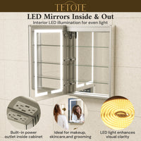 Dual-Lit LED Medicine Cabinet Recessed/Surface