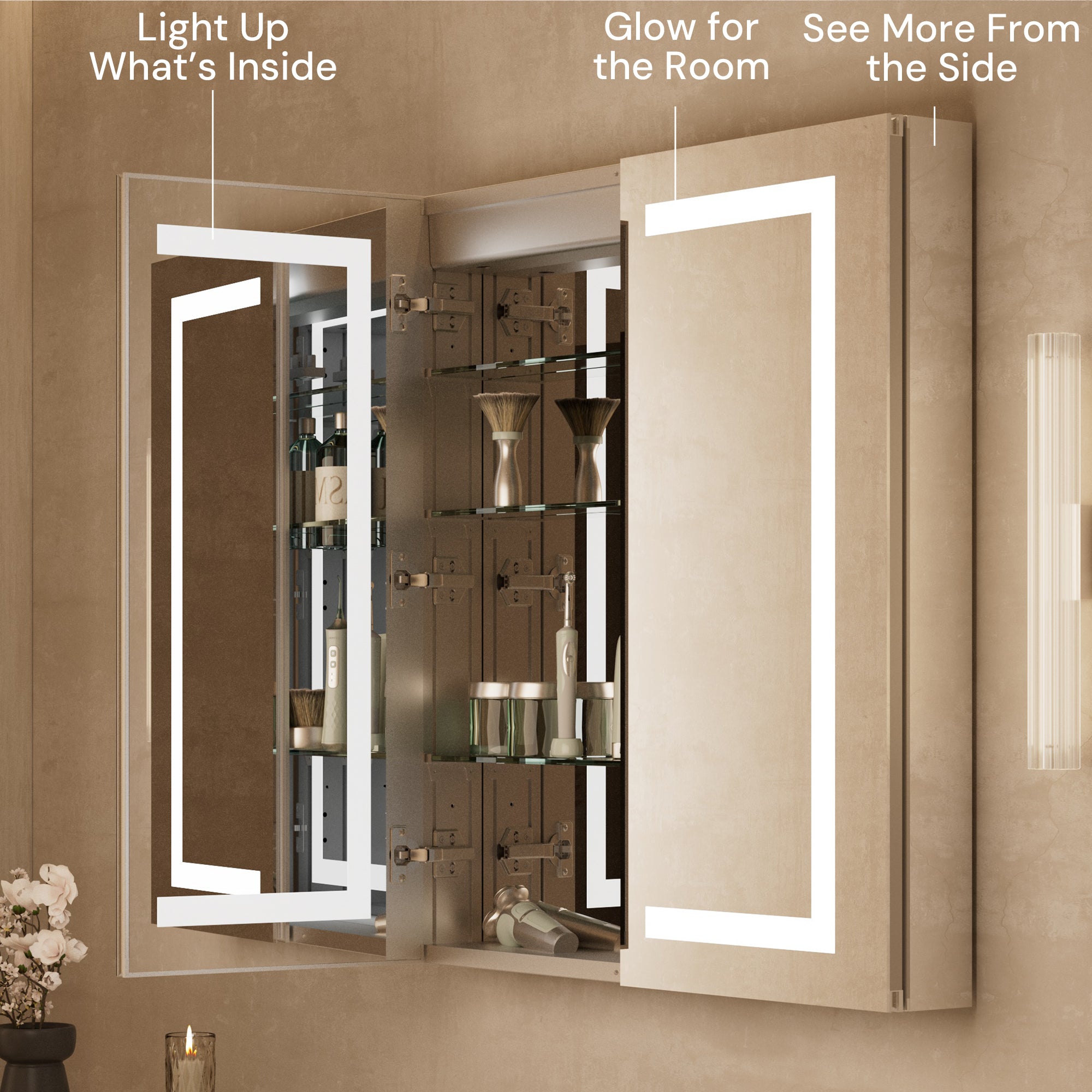 Dual-Lit LED Medicine Cabinet