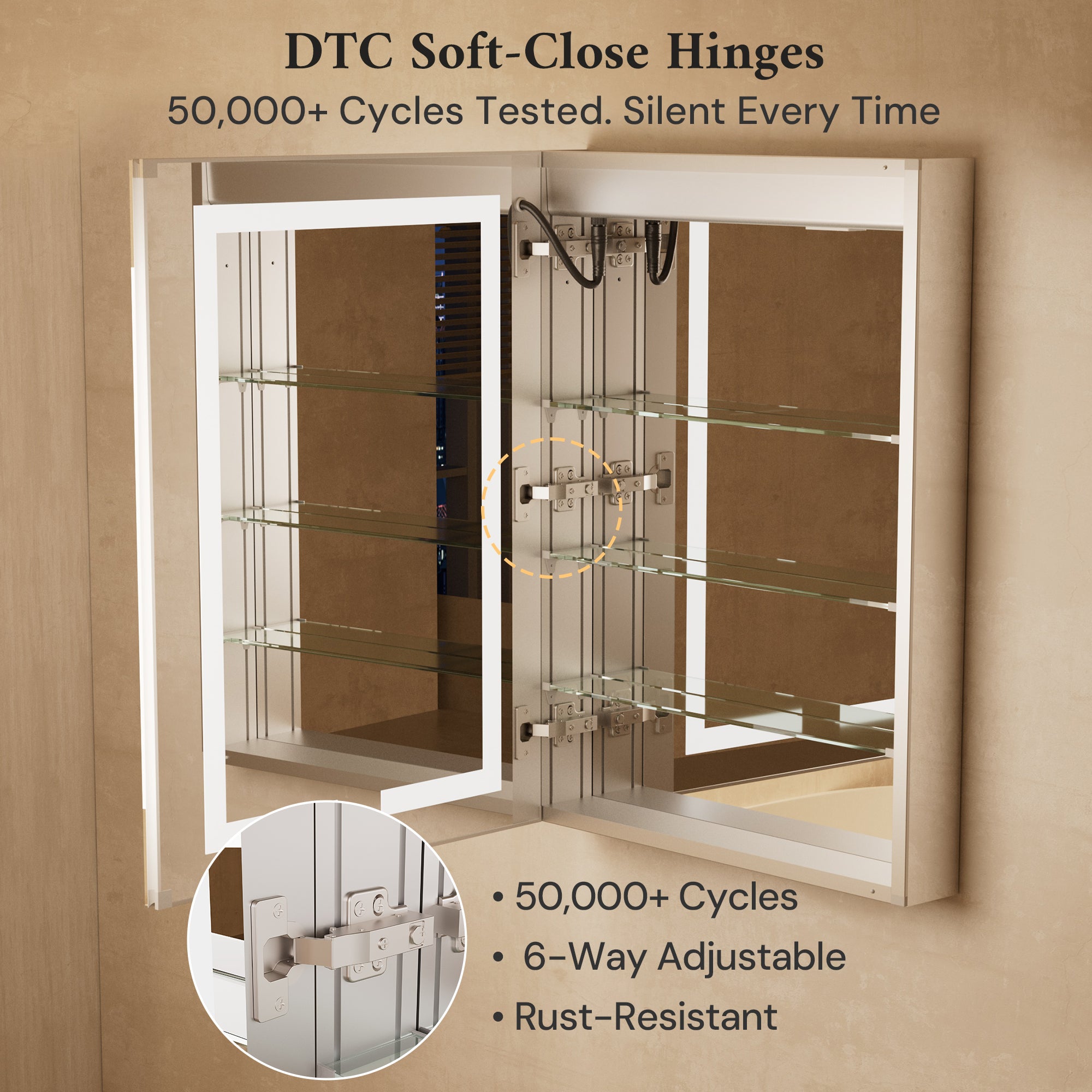 Dual-Lit LED Medicine Cabinet