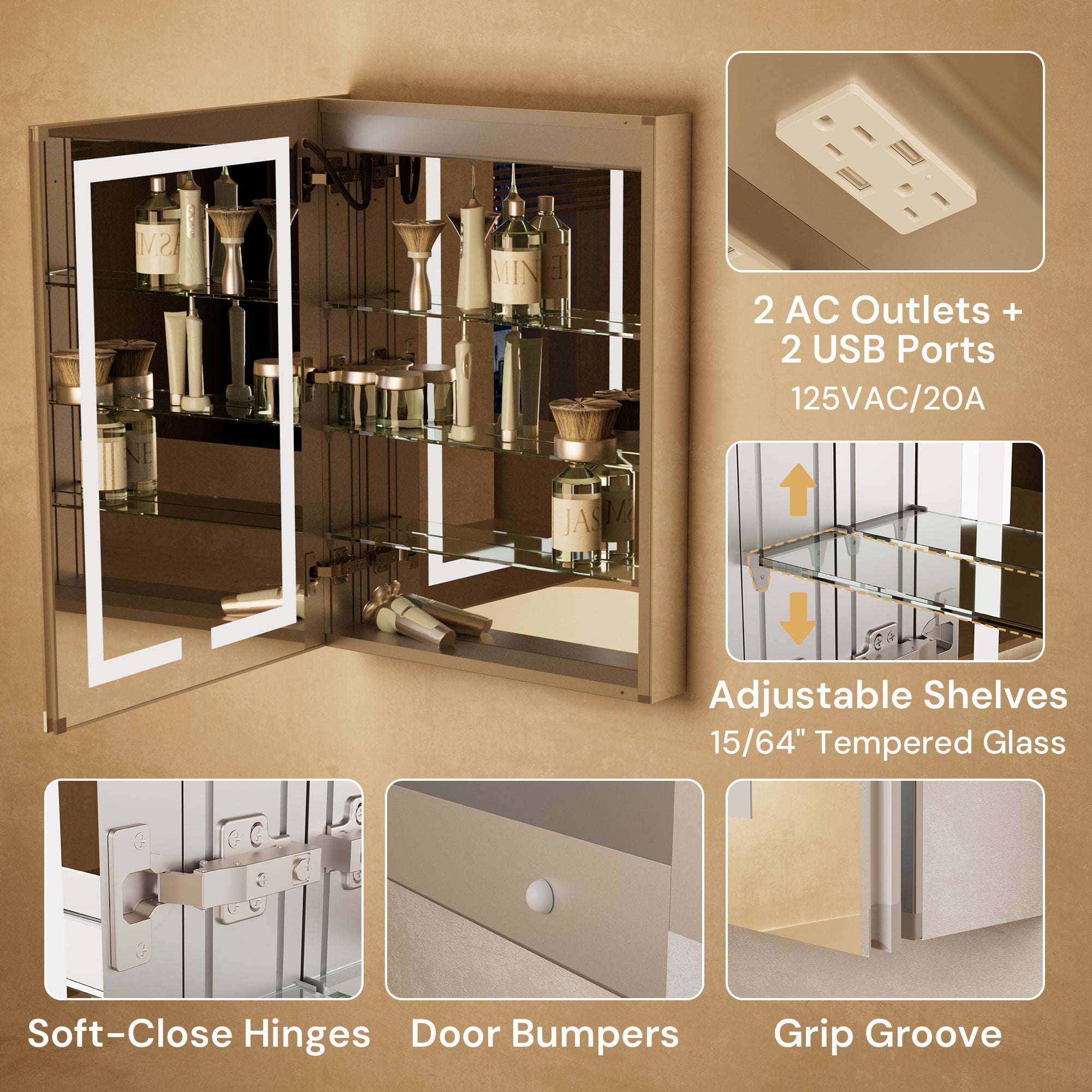 Dual-Lit LED Medicine Cabinet