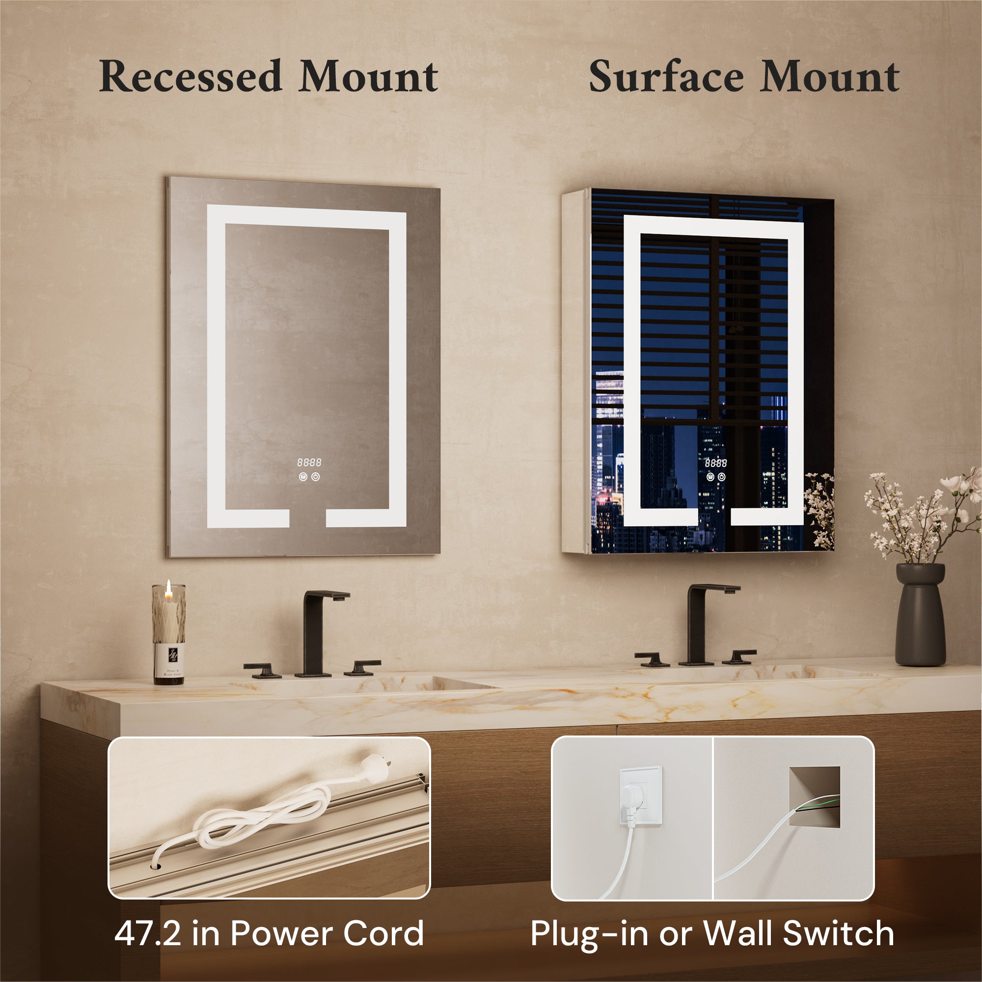 Dual-Lit LED Medicine Cabinet
